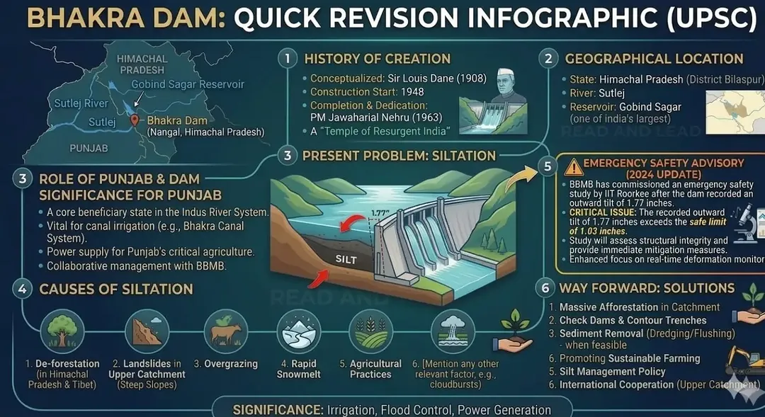 Learning infographic about Bhakra Dam